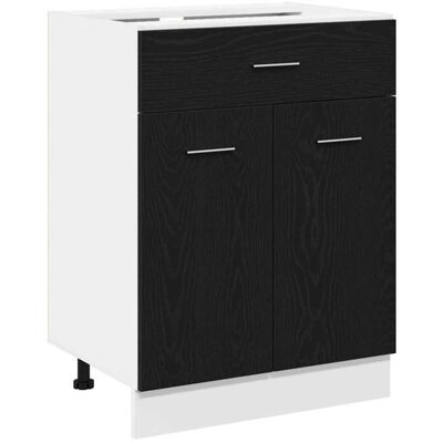 Meuble de Cuisine Moderne en Chêne Noir Vidaxl - 60x46x81.5 cm - Publicité Meuble de Cuisine Moderne en Chêne Noir Vidaxl - 60x46x81.5 cm - Publicité