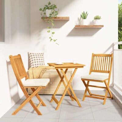 Vidaxl Outdoor Essgruppe - Elegante Holzgartenstühle mit Kissen Vidaxl Outdoor Essgruppe - Elegante Holzgartenstühle mit Kissen