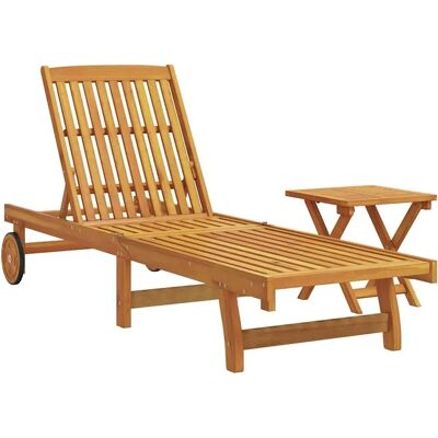 vidaXL Sonnenliege mit Tisch aus Akazienholz - Sonnenliege vidaXL Sonnenliege mit Tisch aus Akazienholz - Sonnenliege