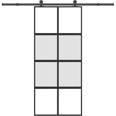 vidaXL Schiebetür mit Zubehörset 90x205 cm gehärtetes Glas und Aluminium - Schiebetür vidaXL Schiebetür mit Zubehörset 90x205 cm gehärtetes Glas und Aluminium - Schiebetür