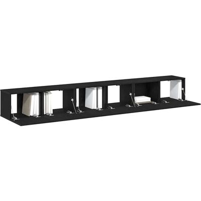 vidaXL TV Stand Set - Modern Black Wooden TV Storage - TV Stand vidaXL TV Stand Set - Modern Black Wooden TV Storage - TV Stand