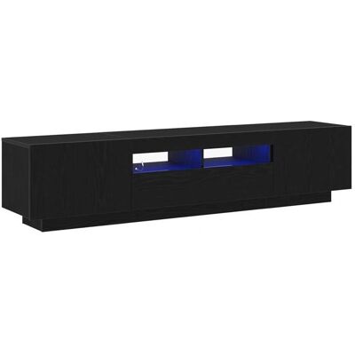 vidaXL Black Oak TV Cabinet Set - Modern Design for Indoor Use vidaXL Black Oak TV Cabinet Set - Modern Design for Indoor Use