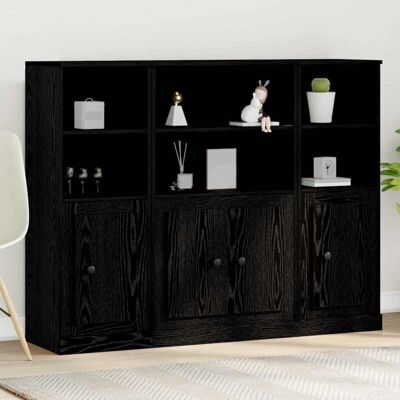 vidaXL Buffet rectangulaire en bois d'ingénierie noir - Buffet - Publicité vidaXL Buffet rectangulaire en bois d'ingénierie noir - Buffet - Publicité