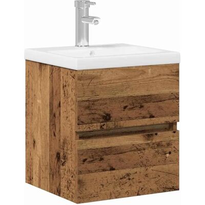 VidaXL Rustikaler schwarzer Verbundbadschrank mit Waschbecken VidaXL Rustikaler schwarzer Verbundbadschrank mit Waschbecken