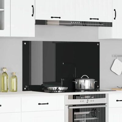 vidaXL - Küchenrückwand - Black - Glass - Backsplash vidaXL - Küchenrückwand - Black - Glass - Backsplash
