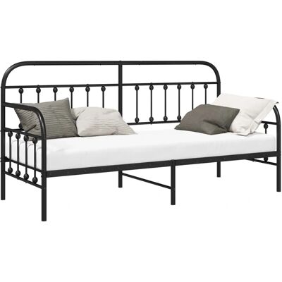 Vidaxl Daybed Zwart Metalen Frame 75x190 cm Ondersteunt 250kg Vidaxl Daybed Zwart Metalen Frame 75x190 cm Ondersteunt 250kg