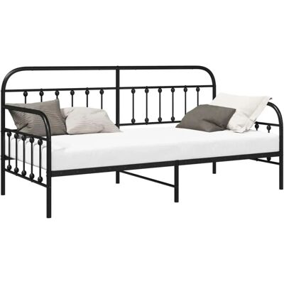 Vidaxl Musta Metallilattia 90x190cm - Sänky Vidaxl Musta Metallilattia 90x190cm - Sänky