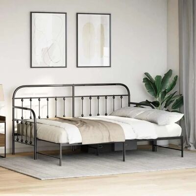 Vidaxl Musta metallinen päivävuode trundle 80x200 cm - Sänky Vidaxl Musta metallinen päivävuode trundle 80x200 cm - Sänky