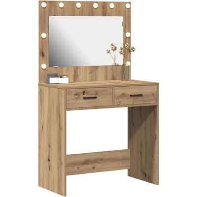 vidaXL Artisan Eiche MDF mit Eichenlaminat-Oberfläche 78,5 x 41 x 135 cm - Kosmetiktisch vidaXL Artisan Eiche MDF mit Eichenlaminat-Oberfläche 78,5 x 41 x 135 cm - Kosmetiktisch