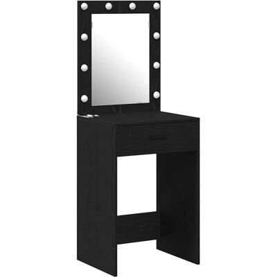 Vidaxl Schwarzes Eichen LED-Spiegelkommode - Möbel Vidaxl Schwarzes Eichen LED-Spiegelkommode - Möbel