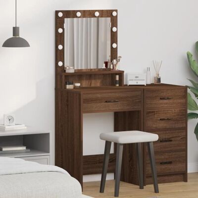 vidaXL Bruine MDF Spiegeltafel - Cosmeticaspiegel vidaXL Bruine MDF Spiegeltafel - Cosmeticaspiegel