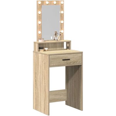 vidaXL Sonoma Eiche Beige Make-up Tafel - Make-up, Modern Ontwerp, Ingebouwde Verlichting vidaXL Sonoma Eiche Beige Make-up Tafel - Make-up, Modern Ontwerp, Ingebouwde Verlichting