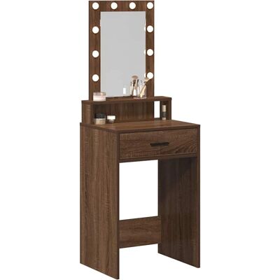vidaXL Bruine eikenhouten houten 50x41x140 cm Kaptafel met spiegel vidaXL Bruine eikenhouten houten 50x41x140 cm Kaptafel met spiegel