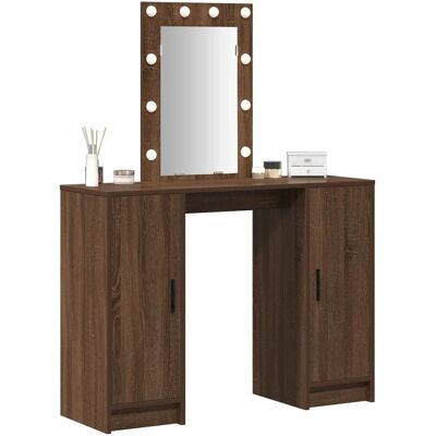 vidaXL Braun Eiche Holz, Glas Groß Braun Eichen Schminktisch vidaXL Braun Eiche Holz, Glas Groß Braun Eichen Schminktisch
