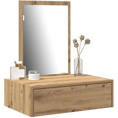 vidaXL Eiche Werkstoff 60 x 40 x 70 cm Schminktisch Rechteckig Brown - Coiffeuse - Publicité vidaXL Eiche Werkstoff 60 x 40 x 70 cm Schminktisch Rechteckig Brown - Coiffeuse - Publicité