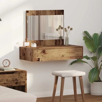 vidaXL Altes Holz Spanplatte 83 x 40 x 70 cm Rechteckig Braun - Frisiertisch vidaXL Altes Holz Spanplatte 83 x 40 x 70 cm Rechteckig Braun - Frisiertisch