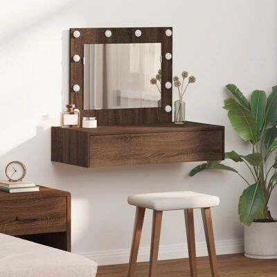 vidaXL Braune Eiche Holz und Glas 83 x 40 x 70 cm Frisiertisch - Frisiertisch vidaXL Braune Eiche Holz und Glas 83 x 40 x 70 cm Frisiertisch - Frisiertisch