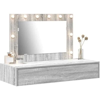 vidaXL Grau sonoma MDF 100 x 40 x 70 cm Kosmetiktisch - Makeup-Tisch vidaXL Grau sonoma MDF 100 x 40 x 70 cm Kosmetiktisch - Makeup-Tisch
