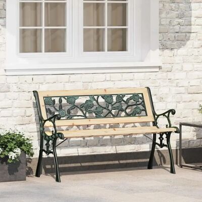 Vidaxl Gartenbank mit Rosenmuster 116cm Holz Vidaxl Gartenbank mit Rosenmuster 116cm Holz