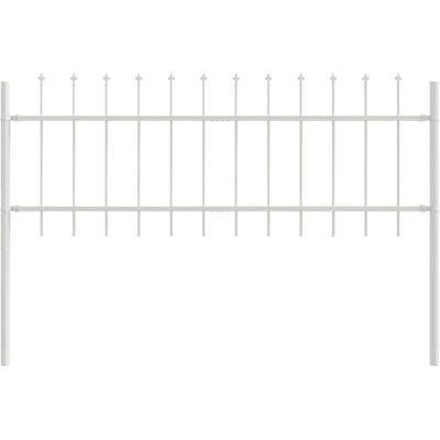 Vidaxl Gartenzaun mit Spießen Weiß 8,5x0,6m Stahl - Gartenzaun Vidaxl Gartenzaun mit Spießen Weiß 8,5x0,6m Stahl - Gartenzaun