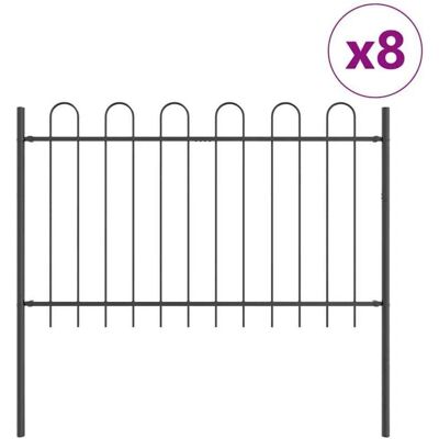 vidaXL Gartenzaunpaneele Grau Modern 13,6x0,8 m Stahl vidaXL Gartenzaunpaneele Grau Modern 13,6x0,8 m Stahl