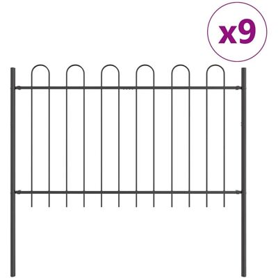 vidaXL Gartenzaun 15.3x1 m Stahl Moderner Bogen - Gartenzäune vidaXL Gartenzaun 15.3x1 m Stahl Moderner Bogen - Gartenzäune