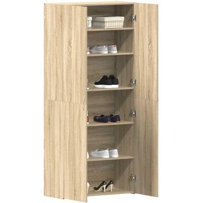 Beige Sonoma Eiken Schoenenkast - Schoenopslagmeubel Beige Sonoma Eiken Schoenenkast - Schoenopslagmeubel