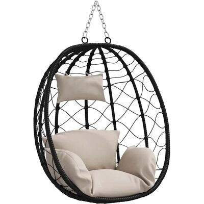 VidaXL Gartensessel - Taupe - Moderner Ovalentwurf - Gartenmöbel VidaXL Gartensessel - Taupe - Moderner Ovalentwurf - Gartenmöbel