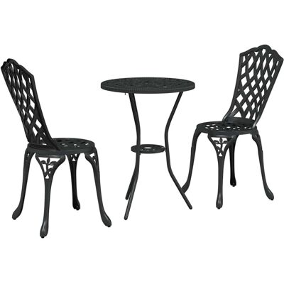 Vidaxl Gartentisch-Set - Schwarz Gusseisen 3 Stücke Vidaxl Gartentisch-Set - Schwarz Gusseisen 3 Stücke