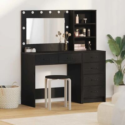 vidaXL Set aus 2 Schwarze Eiche MDF Highboard vidaXL Set aus 2 Schwarze Eiche MDF Highboard