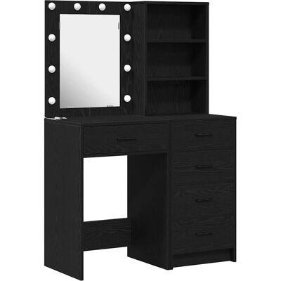 vidaXL Sort eg 2-delt makeup-bord sæt vidaXL Sort eg 2-delt makeup-bord sæt