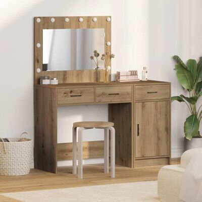 vidaXL Eiche Artisan Holzwerkstoff Set - Make-up Table vidaXL Eiche Artisan Holzwerkstoff Set - Make-up Table