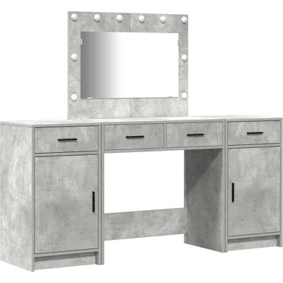 vidaXL Coiffeuse Moderne Gris Béton avec Miroir vidaXL Coiffeuse Moderne Gris Béton avec Miroir
