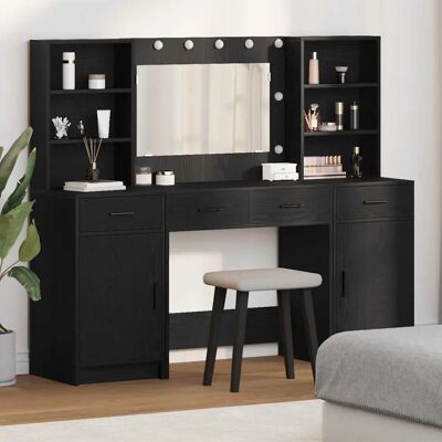 Vidaxl Zwart Houten 3-delig Commode Set - Slaapkamermeubilair Vidaxl Zwart Houten 3-delig Commode Set - Slaapkamermeubilair