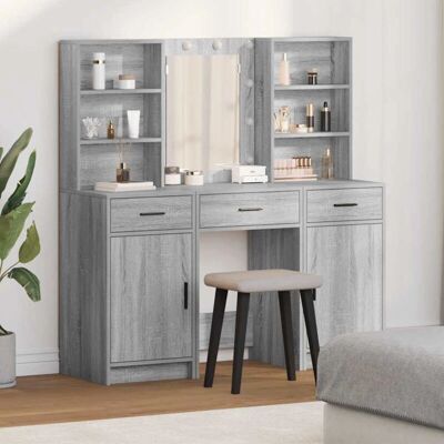 Conjunto de tocador Sonoma gris de madera Vidaxl Conjunto de tocador Sonoma gris de madera Vidaxl