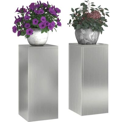 vidaXL Supports pour plantes Ensemble de 2 en Acier Galvanisé Décor Jardin Moderne vidaXL Supports pour plantes Ensemble de 2 en Acier Galvanisé Décor Jardin Moderne
