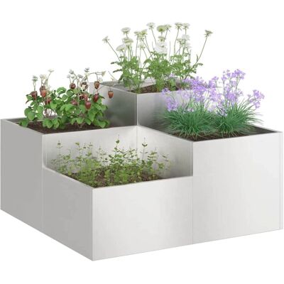 vidaXL Gartenpflanzer Silber - Pflanzer Edelstahl Groß Außen Metall vidaXL Gartenpflanzer Silber - Pflanzer Edelstahl Groß Außen Metall