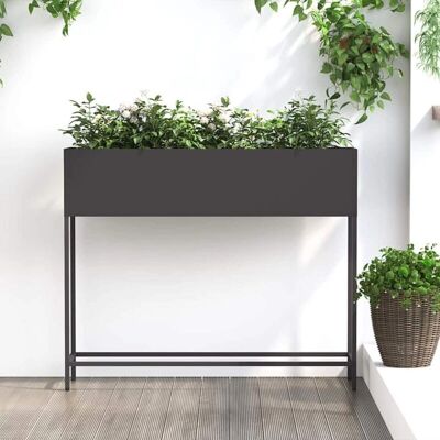 vidaXL - Schwarz Metall Suuri Suorakulmainen - Musta - Metalli - Istutusruukku vidaXL - Schwarz Metall Suuri Suorakulmainen - Musta - Metalli - Istutusruukku