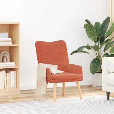 VidaXL - Recliner - Orange-rouge - Velours côtelé - Fauteuil - Publicité VidaXL - Recliner - Orange-rouge - Velours côtelé - Fauteuil - Publicité