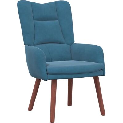 vidaXL Fauteuil de relaxation Velours Bleu Mittel - Fauteuil de relaxation vidaXL Fauteuil de relaxation Velours Bleu Mittel - Fauteuil de relaxation