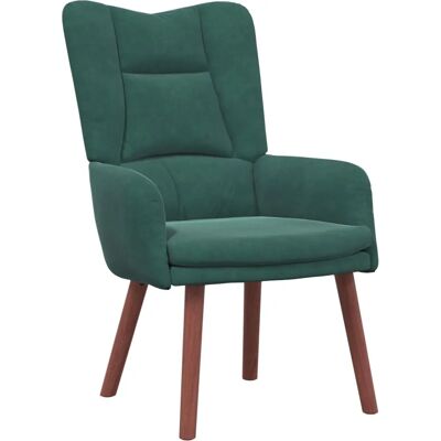 vidaXL Fauteuil Relaxation Velours Vert Foncé - Relaxation Chair - Publicité vidaXL Fauteuil Relaxation Velours Vert Foncé - Relaxation Chair - Publicité