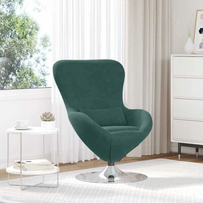 Fauteuil Oeuf en Velours Vert Foncé Vidaxl - Fauteuil Fauteuil Oeuf en Velours Vert Foncé Vidaxl - Fauteuil