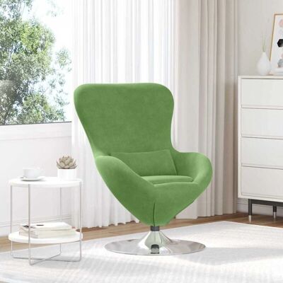Fauteuil Oeuf en Velours Vert Clair - Vidaxl - Publicité Fauteuil Oeuf en Velours Vert Clair - Vidaxl - Publicité