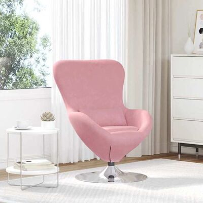 Chaise Œuf en Velours Rose Vidaxl - Fauteuil - Publicité Chaise Œuf en Velours Rose Vidaxl - Fauteuil - Publicité