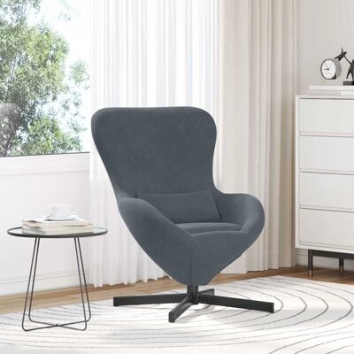 Vidaxl Dark Gray Velour Egg Chair - Armchair Vidaxl Dark Gray Velour Egg Chair - Armchair