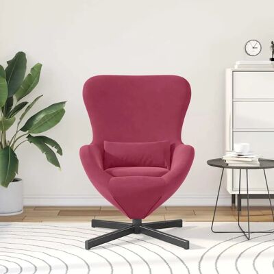 VidaXL Egg Velvet Red Armchair - Living Room Furniture VidaXL Egg Velvet Red Armchair - Living Room Furniture