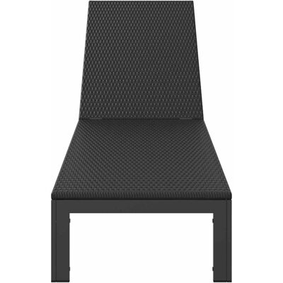 VidaXL Schwarze Poliratán Liegestuhl - Lounge Chair VidaXL Schwarze Poliratán Liegestuhl - Lounge Chair