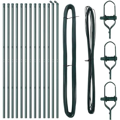 vidaXL Set aus 13 grünen Metallzaunpfosten vidaXL Set aus 13 grünen Metallzaunpfosten