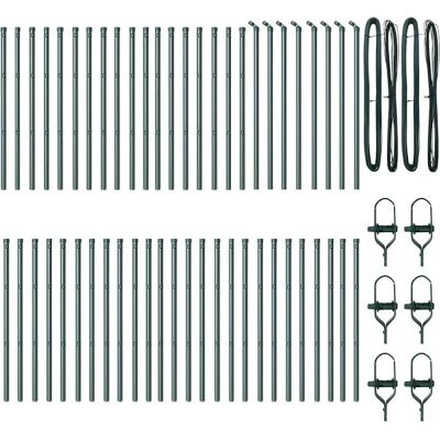 vidaXL Grüne Galvanisierte Stahlzaunpfosten 70cm - Zaunpfosten vidaXL Grüne Galvanisierte Stahlzaunpfosten 70cm - Zaunpfosten