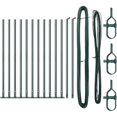 vidaXL Zaunpfosten-Set - Robust aus Stahl & Beton - Grün - 13 Stück vidaXL Zaunpfosten-Set - Robust aus Stahl & Beton - Grün - 13 Stück